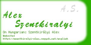 alex szentkiralyi business card