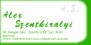 alex szentkiralyi business card